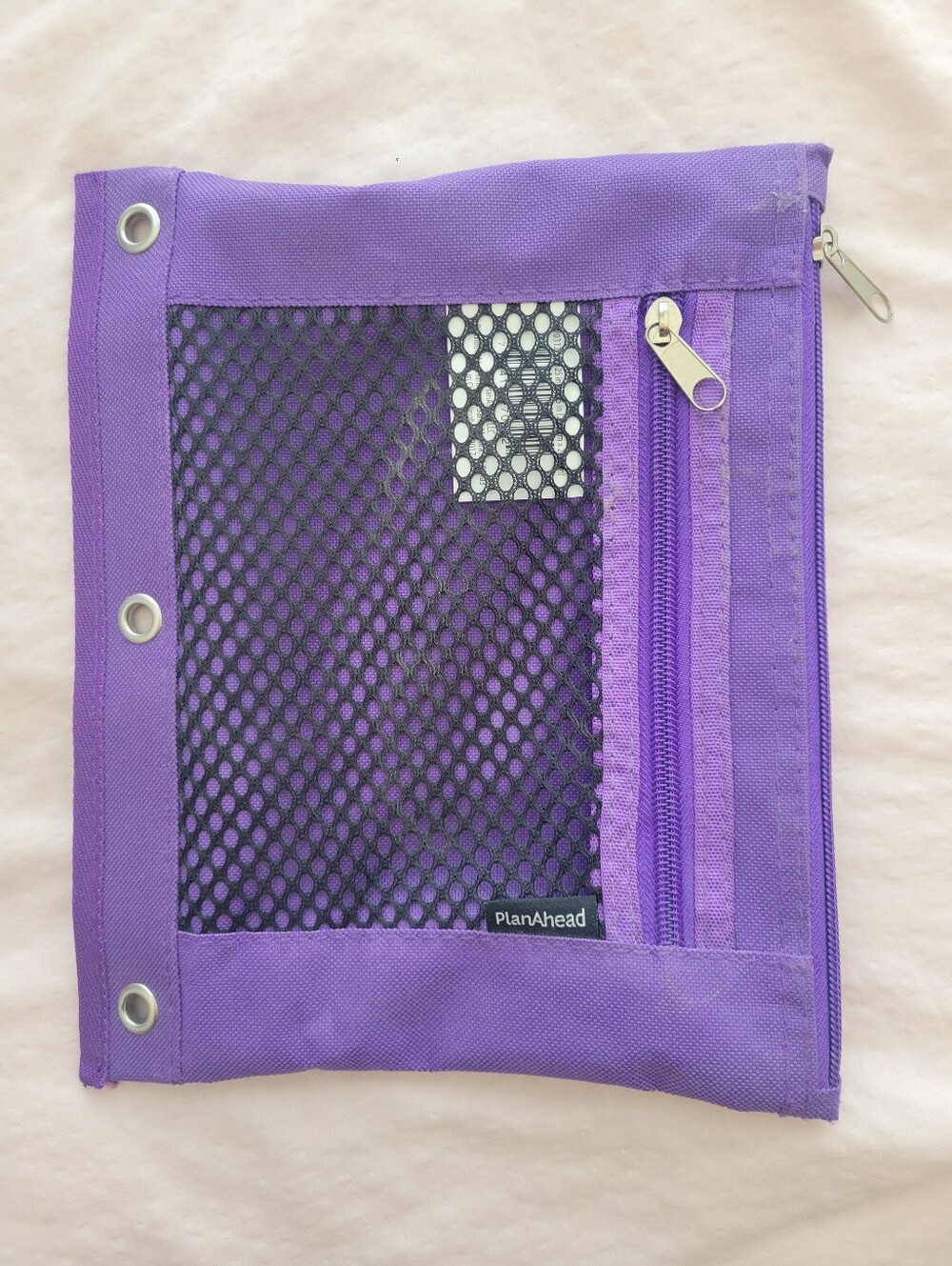 Purple 3-Ring Pencil Pouch